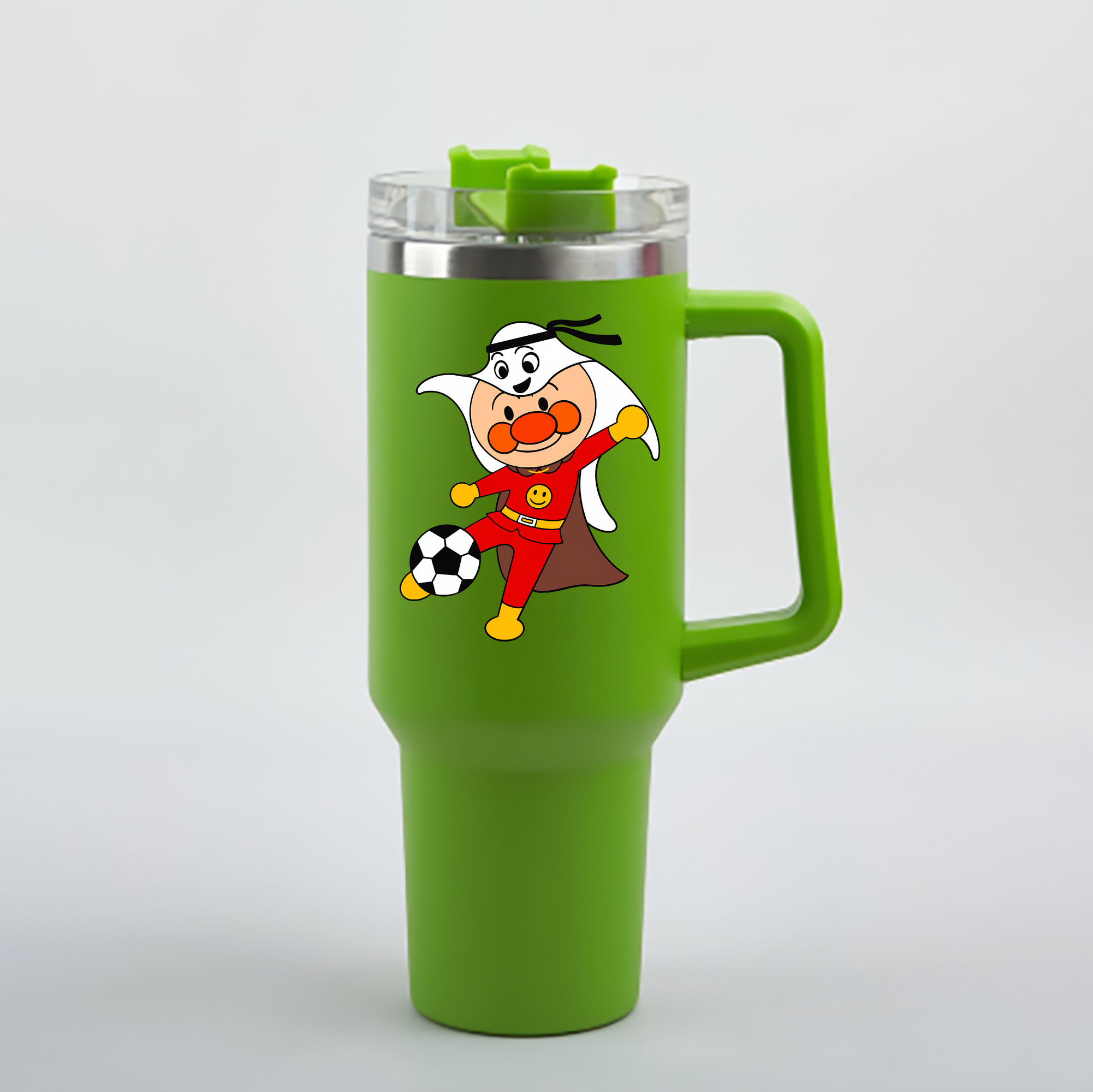 （画像用） アンパンマン Anpanman 1200mL車用タンブラー - クリスタルステッカー（プラスチックストロー付き）